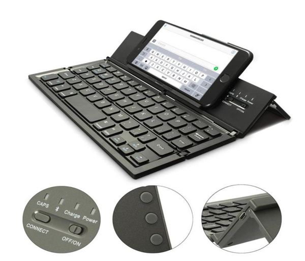 Teclado inalámbrico portátil Teclado Bluetooth plegable para mesa PC portátil Mini teclado soporte QWERTY para IOS para Android Windows2839371