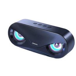 Draagbare draadloze luidspreker Cool Owl Design LED Flash Draadloze luidspreker TF-kaart FM-radio Wekker TV BASS Bluetooth-luidsprekers