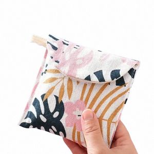 Femmes portables Organisateur cosmétique Sac de rangement de serviette hygiénique Girls Ladies Migne Coin Card Sanitary Pad Pouch Small Cosmetic Sacs 813U # #