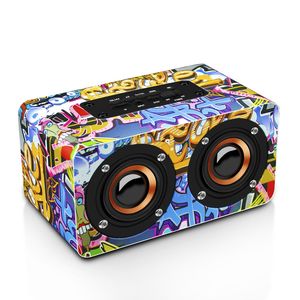 M5 Portable en bois Bluetooth haut-parleur sans fil haut-parleur système de son 10W stéréo musique Surround étanche extérieur W5 haut-parleurs