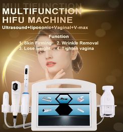 4D HIFU V MAX Skin Tighting-apparaat Ultrasone klankrimpelverwijdering Gezichtslift Schoonheid Machine Verwisselbare Facial Body Vaginale Cartridge / Anti Aging HIFU-transducer
