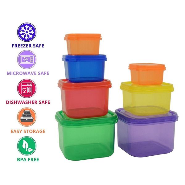 Conteneurs de contrôle des portions Kit de boîte de conservation de 7 pièces Un moyen facile de perdre du poids en utilisant l'entraînement de fitness Conteneur en plastique de stockage des aliments BBA317 p