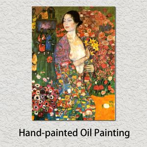 Portrait Art Femme Die Tanzerin Gustav Klimt Reproduction de peinture à l'huile Image moderne de haute qualité peinte à la main pour un nouveau décor de cadeau à la maison