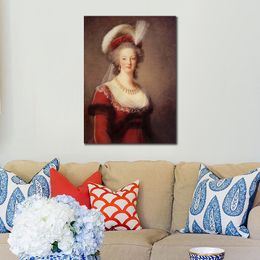 Portret canvas kunst mooie dame Marie Antoinette 1786 Elisabeth Vigee Lebrun schilderij handgemaakt klassiek restaurant decor