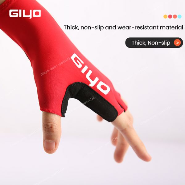 Giyo gants de cyclisme courts gants sans doigts anti-dérapant vélo Lycra tissu demi-doigt mitaine pour vtt vélo de route sport course équipement de cyclismeGants de cyclisme