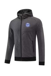 Portsmouth FC Herenjassen vrijetijdssportjas Herfst warme jas outdoor jogging sweatshirt met capuchon Casual sportjas shirt