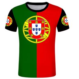 Portugal Free Custom DIY Football T Shirt Bandera del país Portugués PT Imagen superior Equipo P o Número Jersey 220615