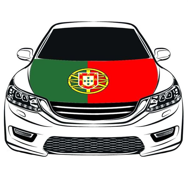 Cubierta del capó del coche de la bandera nacional de Portugal 3 3x5 pies 100% telas elásticas del motor de poliéster se pueden lavar el capó del coche banner289Y