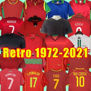 Portugal Retro Soccer Jerseys Rui Costa Figo Ronaldo Nani CARVALHO Chemises de football classique Portugal Uniformes 00 02 15 16 97 98 1999 2002 2004 2006 2010 2012 2014 04 06