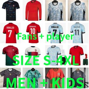 Portugal Soccer Jerseys 2024 2025 Men Set Kids Kit Joueur Verssoin Pepe Joao Felix Football Shirts B.Fernandes Bernardo R.Sanches Diogo J Ronaldo 22 23 24 25
