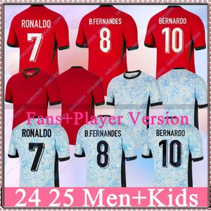 Maillots de football du Portugal Ronaldo Bruno Fernandes Diogo J. Portuguesa Uruguay Joao Felix 24 25 Shirt Football Pre Match Special Bernardo Doha Home Away Kids Suica Shirt