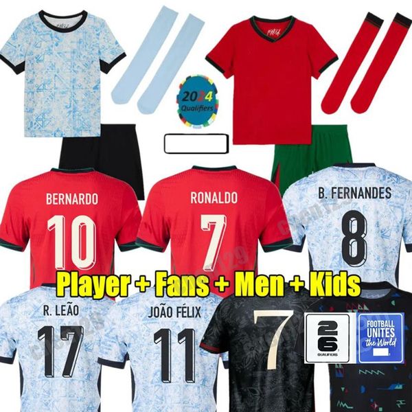 Jerseys de fútbol de Portugal Ronaldo Bruno Fernandes Diogo J. Portuguesa Uruguay Joao Felix 24 25 Football Pre Match Bernardo Doha Home Away Kids Suica