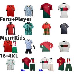 Portugals Soccer Jerseys 202 Hommes Enfants Kit Femmes Fans Versoin PEPE JOAO FELIX RUBEN Chemise de football B.FERNANDES BERNARDO R.SANCHES DIOGO J RONALDO BRUNO 22 23 Manches longues