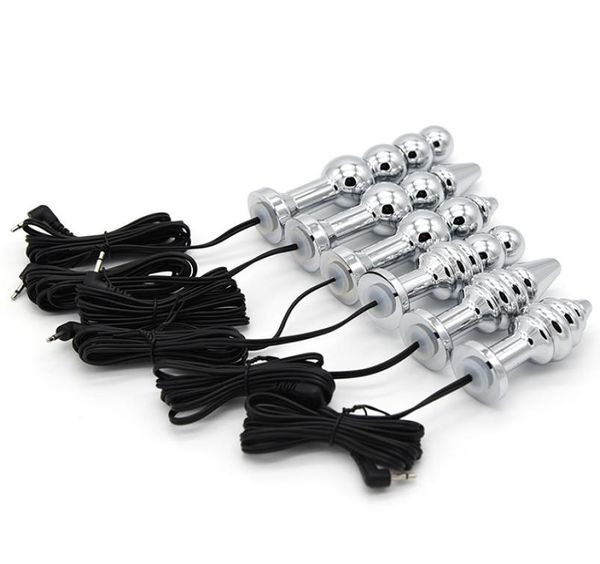 Électrodes doubles négatives Positive Cable à impulsion électrique en acier inoxydable Métal bouchon anal bougie bougies masturbation sexuels pour 6044321