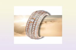 Serie de posesión Anillo de anillo 5a Rose Rose extremadamente 18K Gold Sterled Silver Joya de lujo Joya de boda rotatable Diseñador de bodas Rin9428043