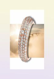 anillo de la serie de posesión PIAGE 5A ROSE extremadamente plata esterlina chapada en oro de 18 quilates Joyería de lujo diseñador de marca de boda giratorio rin7749185
