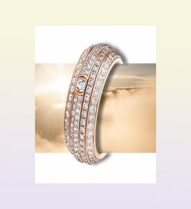 bezit serie ring PIAGE 5A ROSE extreem 18K verguld sterling zilver Luxe sieraden draaibaar bruiloft merk designer rin8178052