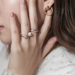 anillo de la serie de posesión PIAGE AAAAA ROSE extremadamente plata de ley chapada en oro de 18 quilates Joyería de lujo diseñador de marca de boda giratorio 188m