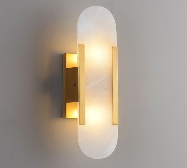 Luz de pared de mármol natural creativa posmoderna para sala de estar, dormitorio, estudio, lámpara de pared de diseñador, envío gratis