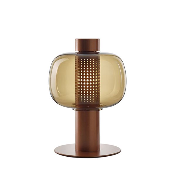 Post-moderne lampe de table en verre concepteur nordique simple personnalité salon chevet étude bureau fer peint LED lampes de bureau debout