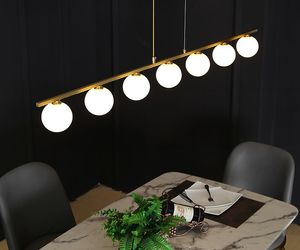 Plafond moderne à LEDs lustre type linéaire salle à manger lustre plafonniers suspendus cuisine île suspension lampe