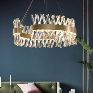 Post moderne luxe luster led hanglampen voor woonkamer slaapkamer hotel goud metaal s vorm hanglamp restaurant ophanging licht