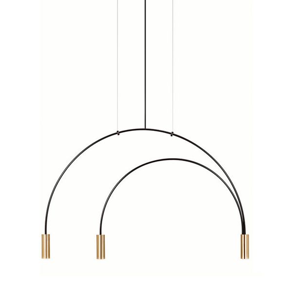 Post moderne minimaliste géométrique LED suspension 3 lampes créatif simple personnalité salon chambre salle à manger fer suspension