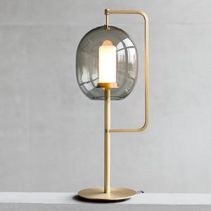 Lanterne en verre au Design nordique Post-moderne, lampes de Table, modèle de chambre à coucher, salon, bureau, chevet, luminaires de bureau de luxe