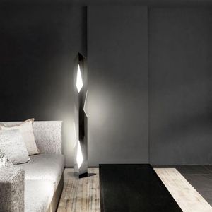Post moderne woonkamer vloerlamp roestvrij staal geometrisch snijden LED creatieve persoonlijkheid slaapkamer nachtkastje staande lamp2361