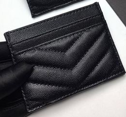 2020 NOUVEAU CARTEURS DE CARDES DE MODE Caviar Femme Mini portefeuille Pure Couleur Généreuse en cuir Texture de galet de luxe Portefeuille noir avec boîte