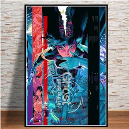 Poster en prints Heet Geest in de Shell Fight Police Japan Anime Art Schilderijen Canvas Muur Foto's voor Woonkamer Woondecoratie