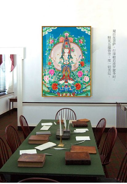 Cartel Thangka Five Manjushri Pintura Tíbet India lienzo religioso chino Imagen de arte de la pared del hogar Decoración del hogar02