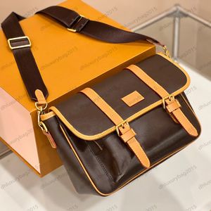 Postbode Schoudertassen Designer Mannen Fashioin Bericht Tas Vintage Handtassen Lederen Handtas Vrouwen Crossbody Portemonnee School Portemonnee Oude Bloem