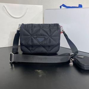 Bolso de cartero Bolsos cruzados negros Bolsos de mensajero Bolsos de mano a cuadros Monedero Monedero de moda Correa ancha para el hombro Conjunto de dos piezas