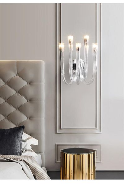 Postmoderne verre Art appliques chambre lampe de chevet luxe salon fond décor éclairage El couloir