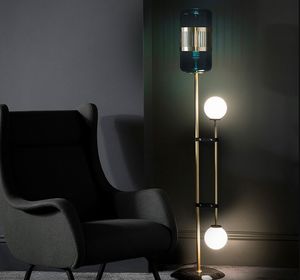 Postmoderne LED Woonkamer staande verlichting Nordic Hotel Deco Floor Lights Home Luxe koperen armaturen slaapkamer vloerlampen