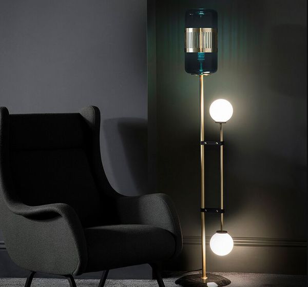 Postmoderne LED salon debout éclairage nordique hôtel déco lampadaires maison luxe cuivre luminaires chambre lampadaires