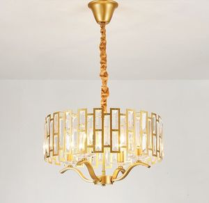 Postmoderne LED luxe K9 lustre en cristal éclairage salon or suspensions nordique chambre suspension luminaires MYY