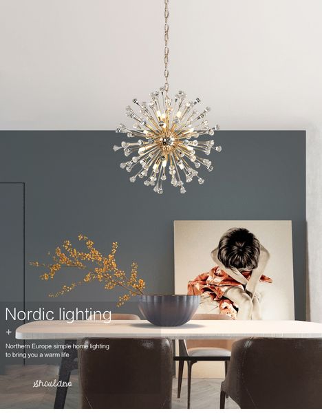 Postmodern luxe LED lustre éclairage cristal créatif salon lampe suspendue nordique restaurant chambre hall luminaires