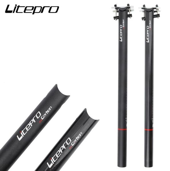 Poteaux LITEPRO diamètre 31.8mm * 580mm longueur tige de selle pour vélo pliant Brompton Tube de selle de vélo en Fiber de carbone