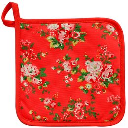 Porte-pot de 20x20 cm ￠ fleurs rouges coton r￩sistant ￠ la chaleur