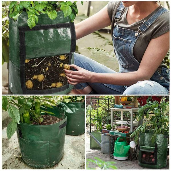 Bolsa de cultivo de papas Bag Patio de vegetales Saco de tomate Sacker Gardening engrosamiento de plantación de macetas Herramientas de jardín de semillas duraderas