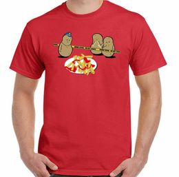 Aardappelmoord grappig t-shirt heren Frans fry food bbq chef kok cook verjaardags oversized t shirt