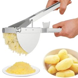 Prensador de patatas, triturador de patatas de acero inoxidable resistente y herramienta de cocina para triturar, prensar y triturar para un puré de patatas perfecto