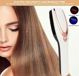 Potherapy LED Light Hair Growth Peigne Tête vibrante Masseur Brosse USB Rechargeable Cuir chevelu Traitements de perte de cheveux Soulagement du stress7076342