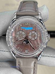 Potiky Phelipel Watch Luxury Designer 8 Nieuwe complexe functie Hour Watch Series 18K Platinum Diamond automatische Mechanische dames Watch 4936G