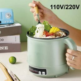POTS 110V 220V Multifunctionele elektrische kookpot Nituiting Pot Mini Huishouden Elektrische pot draagbare kooknoedelpot 1.7l
