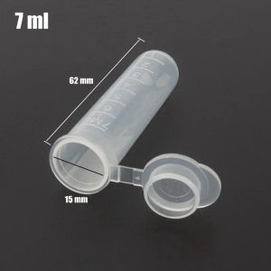 Pots 200 pièces 15*62mm 7ml, Tube à centrifuger en plastique Transparent, conteneur de stockage de plantes de jardin domestique, bouteilles EP avec couvercle