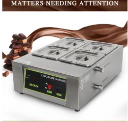 Potten elektrisch 4 tanks 8 kg capaciteit chocolade smeltenmachine elektrische chocoladetemping machine chocolade cascade smeltkroes