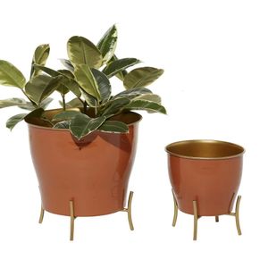 Pots pour plantes, jardinière en métal d'intérieur et d'extérieur avec support amovible, 2 pièces, fournitures de jardinières pour la maison, 240109